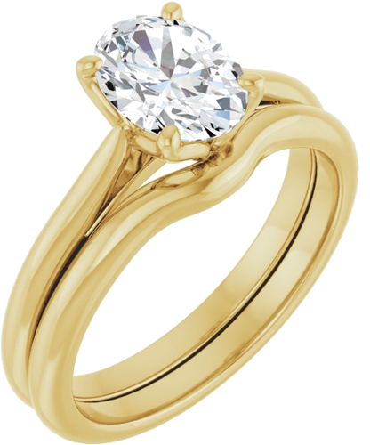 Sužadėtuvių Žiedas „Solitaire“ 585 Geltonojo Aukso Oval 8mm x 6mm (6)