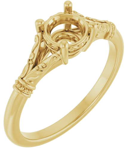 Sužadėtuvių Žiedas „Sculptural“ 14k yellow gold Round 5.8mm (1)
