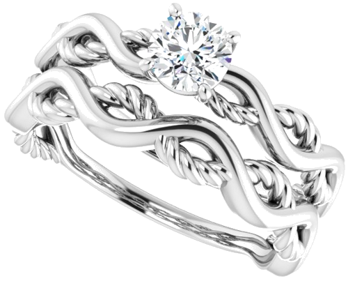 14K White  4.8 mm Round Solitaire Engagement Ring Mounting (10)