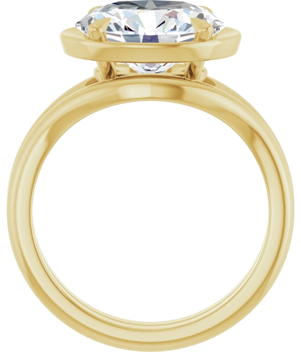 Sužadėtuvių Žiedas „Claw-Prong Solitaire Bezel-Style“ 14k yellow gold Oval 11mm x 9mm (7)