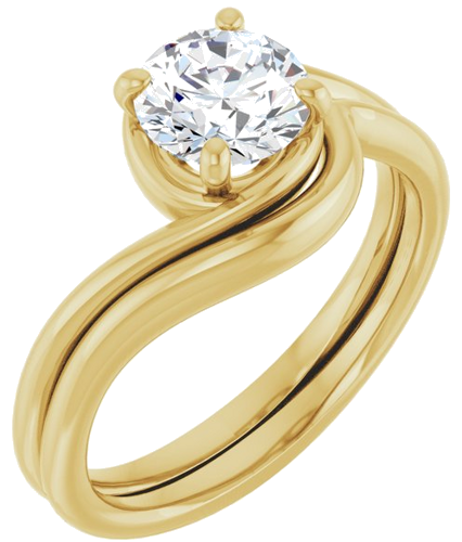 14K Yellow 6.5 mm Round Engagement Ring Mounting (6)