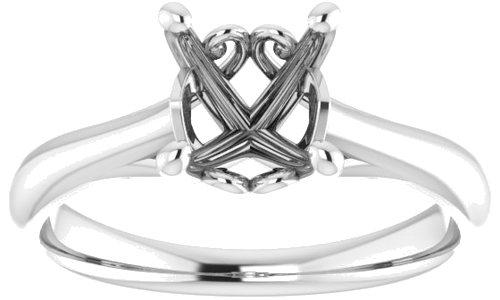 Platinum  7.4 mm Round Solitaire Engagement Ring Mounting (3)