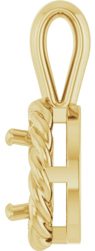 Pakabukas „Rope Solitaire Charm“ 14k yellow gold Round 6mm (3)