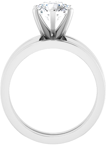 Sužadėtuvių Žiedas „Solitaire“ 585 Baltojo Aukso Round 7.4mm (7)