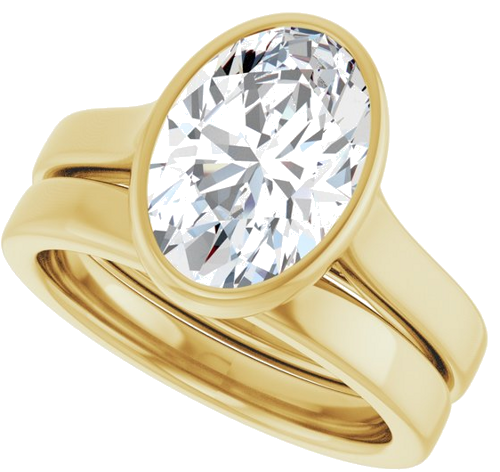 Sužadėtuvių Žiedas „Bezel-Set Solitaire“ 14k yellow gold Oval 11.5mm x 8mm (10)