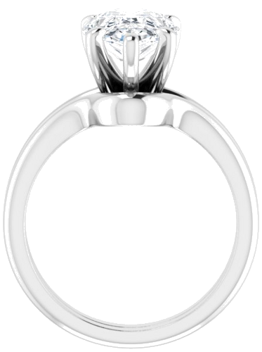 14K White  12x8 mm Pear Solitaire Engagement Ring Mounting (7)