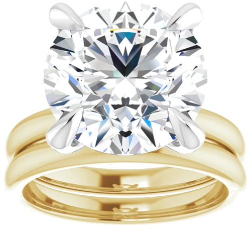 Sužadėtuvių Žiedas „Solitaire“ 14k yellow/white gold Round 12mm (8)