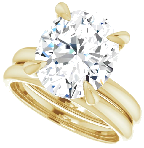 Sužadėtuvių Žiedas „Solitaire“ 585 Geltonojo Aukso Oval 12mm x 10mm (10)