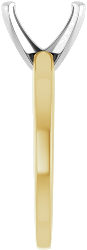 14K Yellow White 8x6 mm Emerald Solitaire Engagement Ring Mounting (4)