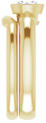 Sužadėtuvių Žiedas „Bezel-Set Solitaire“ 750 Geltonojo Aukso Round 5.5mm (9)