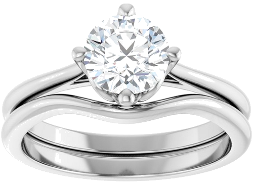 Sužadėtuvių Žiedas „Solitaire“ 14k white gold Round 6.5mm (8)