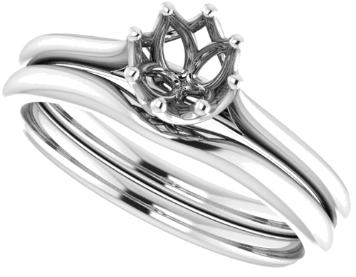 14K White 5.2 mm Round Solitaire Engagement Ring Mounting (10)