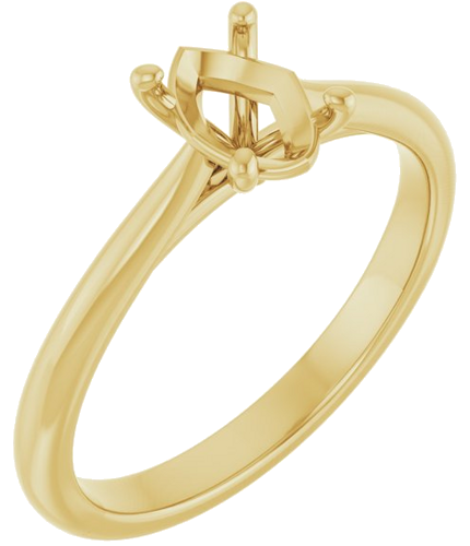 Sužadėtuvių Žiedas „Solitaire“ 585 Geltonojo Aukso Oval 7mm x 5mm (1)