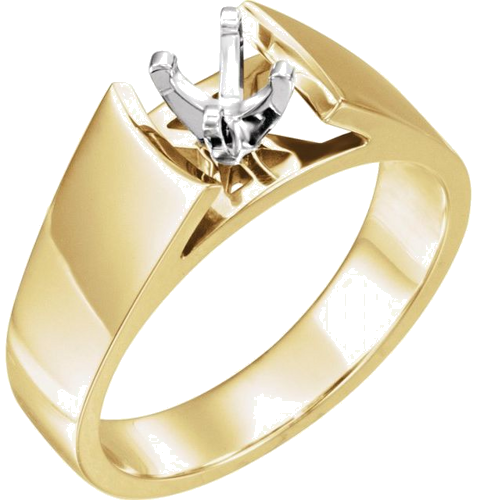 Sužadėtuvių Žiedas „Solitaire“ 585 Baltojo Ir Geltonojo Aukso Round 6mm (1)