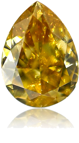 0.32 carat Fancy Deep Yellow-VS1 Natūralus Pear Deimantas (1)