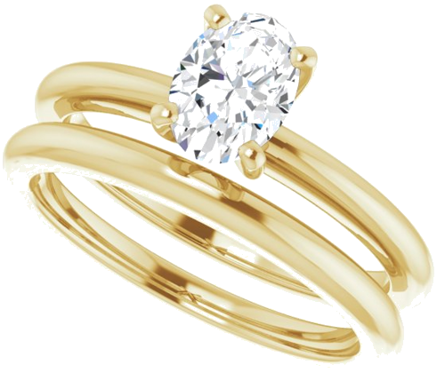 10K Yellow  7x5 mm Oval Solitaire Engagement Ring Mounting (10)