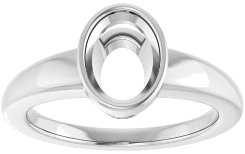 Sužadėtuvių Žiedas „Bezel-Set Solitaire“ 14k white gold Oval 8mm x 6mm (3)