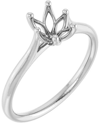 14K White 7x5 mm Oval Engagement Ring Mounting (1)