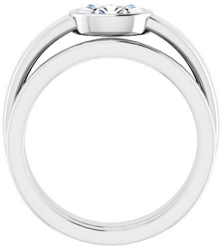 Sužadėtuvių Žiedas „Bezel-Set Solitaire“ 14k white gold Oval 7mm x 5mm (7)