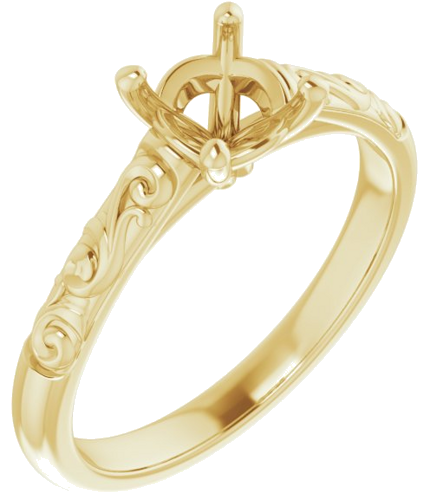 Sužadėtuvių Žiedas „Solitaire“ 14k yellow gold Round 6mm (1)