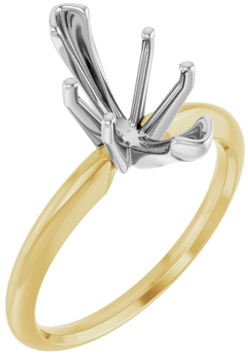 Sužadėtuvių Žiedas „V-End Solitaire“ 585 Baltojo Ir Geltonojo Aukso Marquise 13mm x 6mm (1)