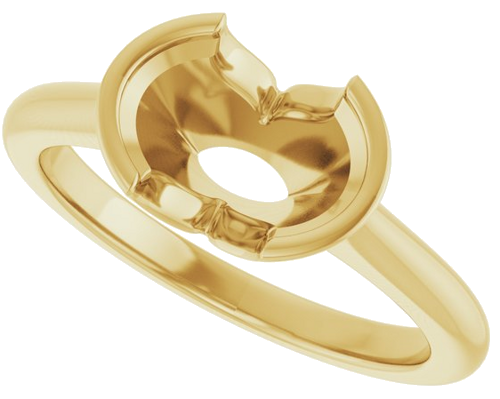 Sužadėtuvių Žiedas „Half-Bezel Solitaire“ 14k yellow gold Oval 9mm x 7mm (5)