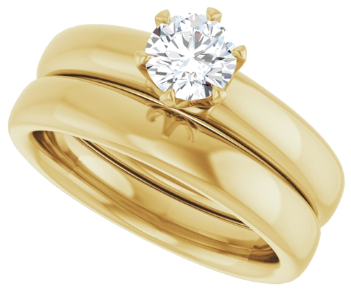 14K Yellow 5.2 mm Round Engagement Ring Mounting (10)