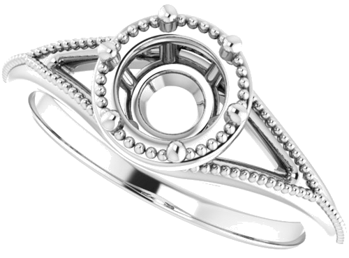 Sužadėtuvių Žiedas „Solitaire“ 585 Baltojo Aukso Round 6.5mm (5)