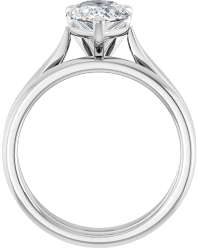 Sužadėtuvių Žiedas „Solitaire“ 585 Baltojo Aukso Pear Shape 10mm x 7mm (7)
