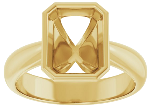 Sužadėtuvių Žiedas „Bezel-Set Solitaire“ 14k yellow gold Emerald 9mm x 7mm (3)