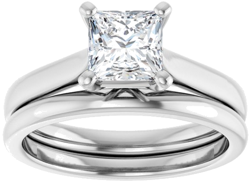 Sužadėtuvių Žiedas „Solitaire“ 585 Baltojo Aukso Square 5.5mm (8)