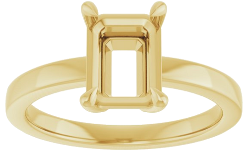 Sužadėtuvių Žiedas „Solitaire“ 585 Geltonojo Aukso Emerald 8mm x 6mm (3)