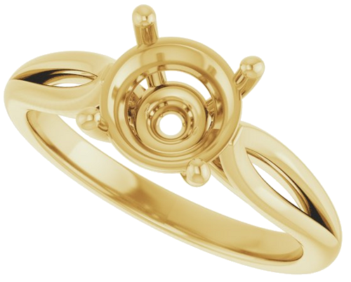 Sužadėtuvių Žiedas „Solitaire“ 14k yellow gold Round 8mm (5)