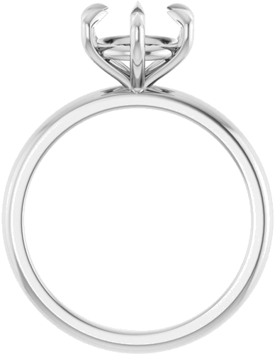 14K White 8 mm Round Solitaire Engagement Ring Mounting (2)