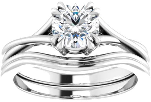 14K White 6 mm Round Solitaire Engagement Ring Mounting (8)