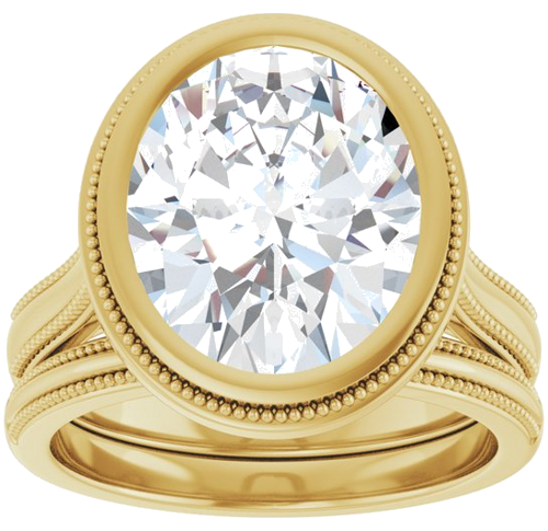 Sužadėtuvių Žiedas „Bezel-Set Solitaire“ 14k yellow gold Oval 12mm x 10mm (8)
