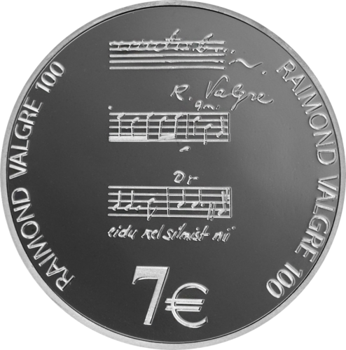 2013 Естония Раймонд Валгре 100-годишнина сребърна монета от 7 евро (1)