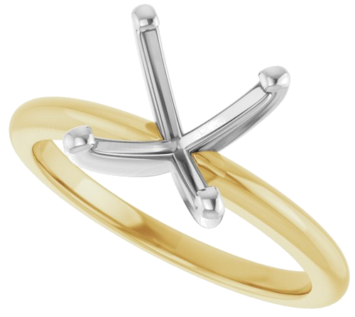 Sužadėtuvių Žiedas „Solitaire“ 585 Baltojo Ir Geltonojo Aukso Square 7mm (5)