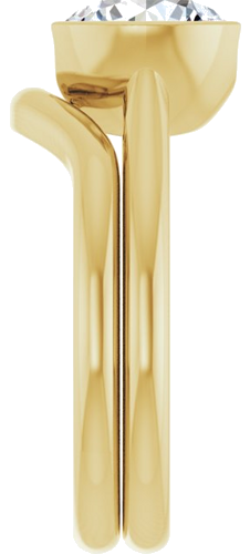 Sužadėtuvių Žiedas „Half Bezel Solitaire“ 585 Geltonojo Aukso Round 8.2mm (9)