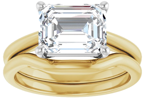 Sužadėtuvių Žiedas „Solitaire“ 585 Baltojo Ir Geltonojo Aukso Emerald 9mm x 7mm (6)