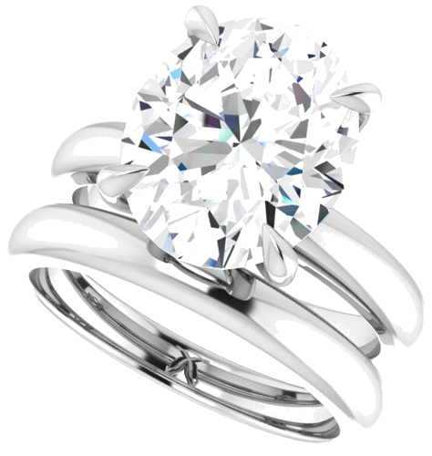 Sužadėtuvių Žiedas „Claw-Prong Solitaire“ 14k white gold Oval 12mm x 10mm (10)