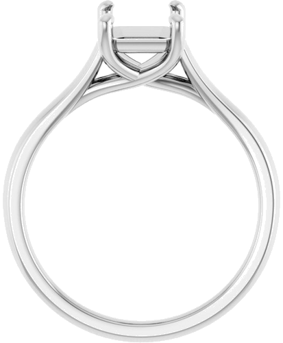 14K White 8x6 mm Emerald Solitaire Engagement Ring Mounting (2)