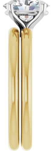 14K Yellow White 8x6 mm Oval Solitaire Engagement Ring Mounting (9)