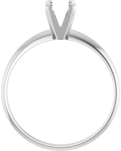14K White 5.2 mm Round Ultra-Lightweight Solitaire Engagement Ring Mounting (2)