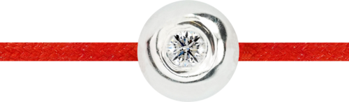 Red thread bracelet with a gold bead and diamond (2)