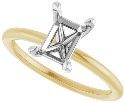 Sužadėtuvių Žiedas „Claw-Prong Solitaire“ 14k yellow/white gold Emerald 7.5mm x 5.5mm (5)
