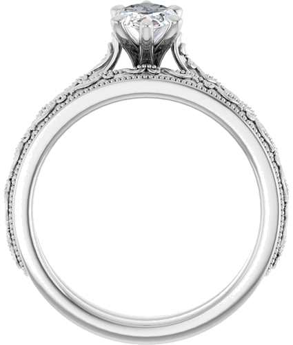 Sužadėtuvių Žiedas „Solitaire Sculptural“ 14k white gold Marquise 10mm x 5mm (7)