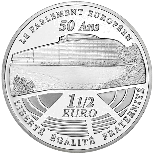 2008 Европарламент Франция серебряная монета (1)