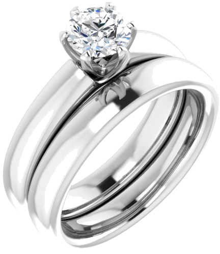 14K White 5.5 mm Round Engagement Ring Mounting (6)