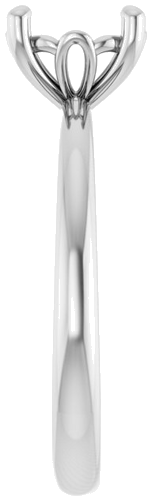 14K White 7.4 mm Round Solitaire Engagement Ring Mounting (4)